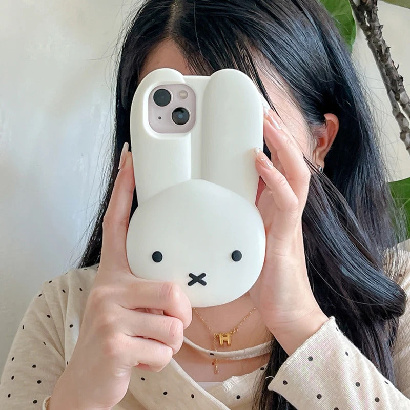 Miffy Phone Case Silicone Iphone 11/12/13/14/15/16ProMax Kawaii Anti-drop Simple All-wrap Soft Case Christmas Toy Gift