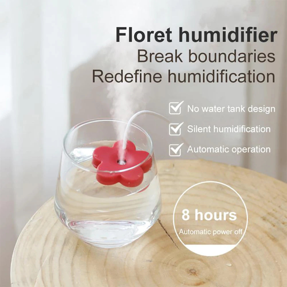 Portable Air Humidifier Petal Shaped Mini Ultrasonic Air Humidifier DC 5V 1A Aromatherapy Humidifiers Diffusers for Home Bedroom