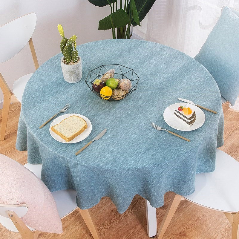 .. Simple Restaurant Fresh Creative Dining Table Simple Chinese round Tablecloth Fabric round Household Plain Stool