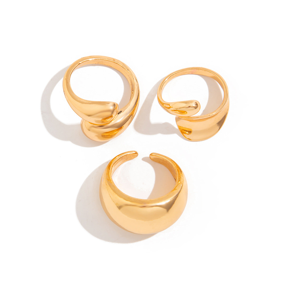 Ins Minimalist Style Trendy Exaggerated Mirror Versatile Ring Personality Alloy Hugging Ring