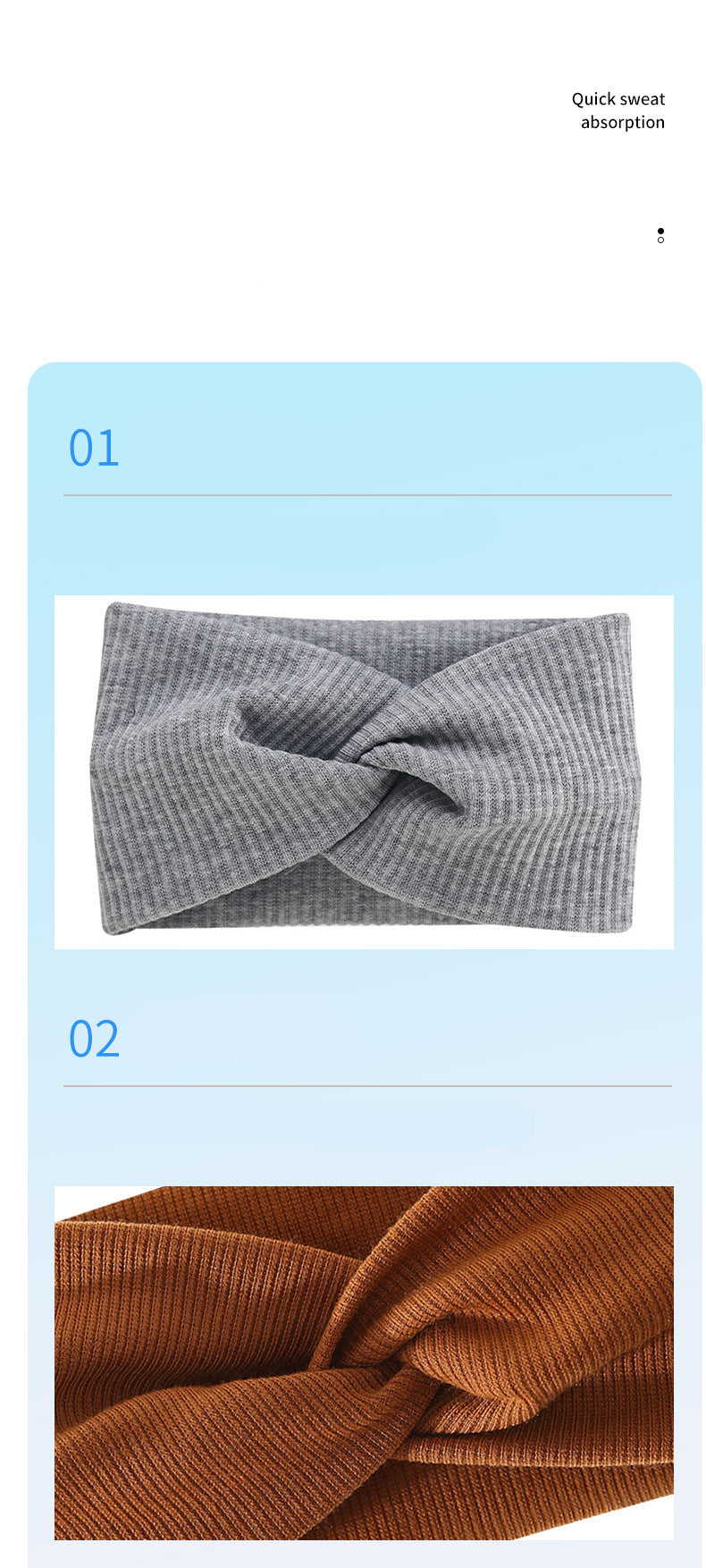 Bohemian Sports Wide Headband Foreign Trade Style Ribbed Cotton Cross Yoga Sports Elastic Headband
