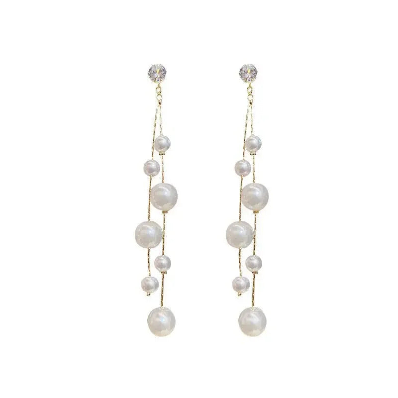 Large and Small Imitation Pearl Dangle Earrings for Women Beads Tassel Long Drop Earring Wedding Earrings Jewelry Серьги 2023
