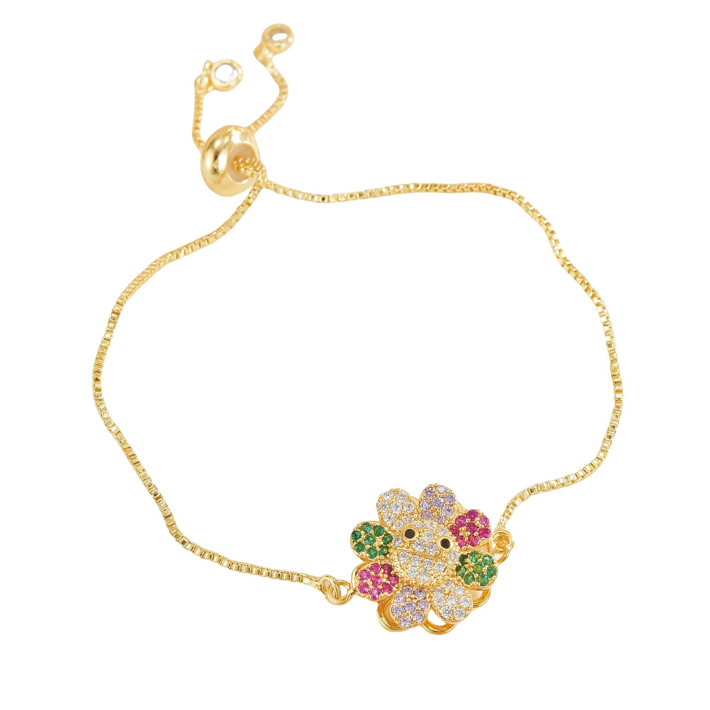 Rotatable Flower Color-Retaining Pure Copper Gold-Plated Bracelet with a Sense of Design and High-End Feel, Non-Fading Jewelry