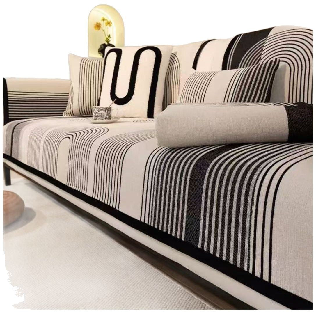 Fabric Chenille Sofa Cushion Four Seasons Autumn Winter Seat Cushion Modern Simple Sofa Cover Throw Blanket Cloth Leather