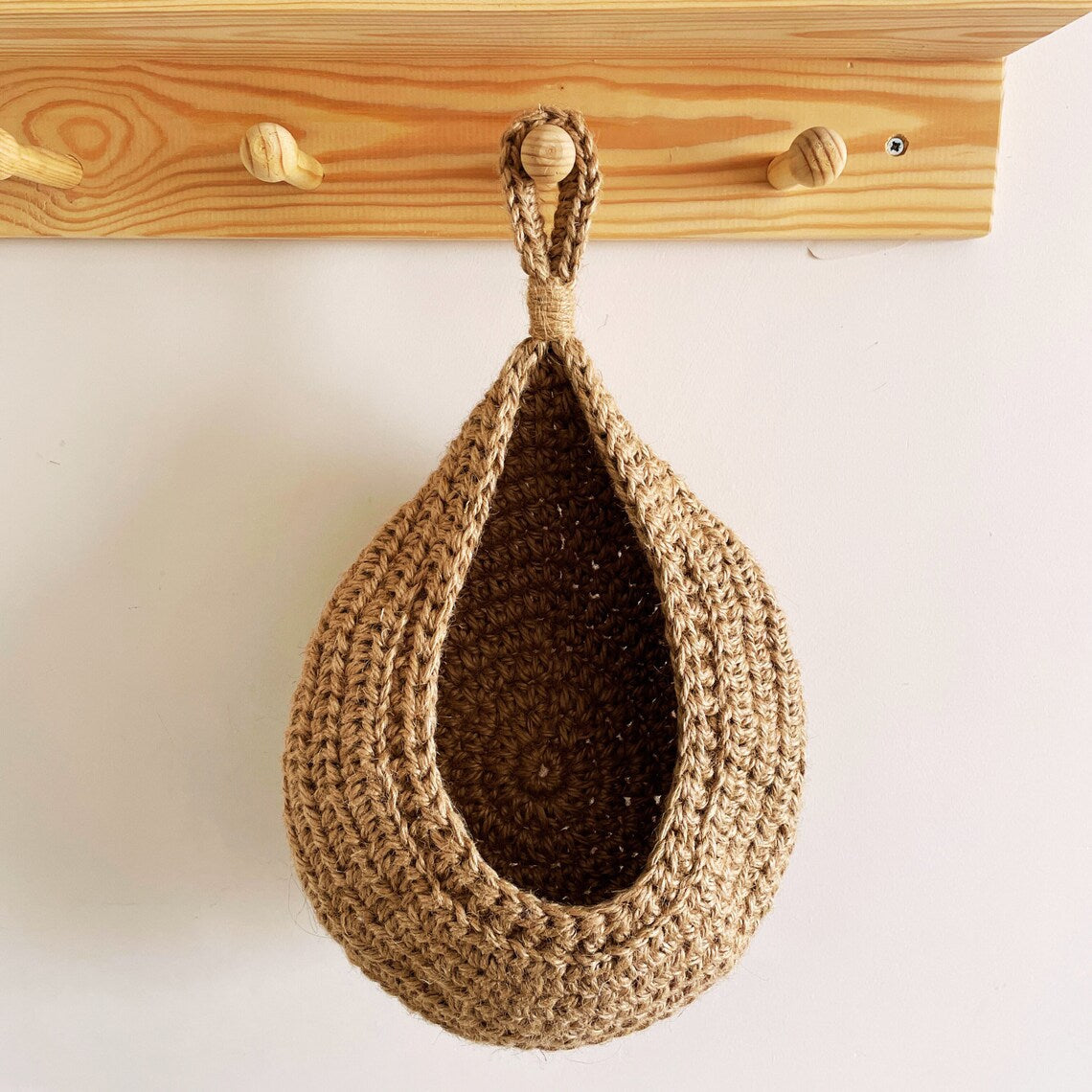 Wall-Mounted Vegetable Storage Fruit Basket Bird's Nest Wall Hanging Water Drop Net Bag Handmade Woven Cotton Rope Wall Hanging Bag for Home Use