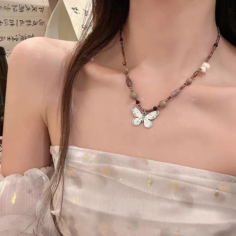 Candy Color Dopamine Necklace for Women Versatile Niche Design Beaded Choker Chain Sweet Cool Girl Neck Chain Internet Celebrity Jewelry