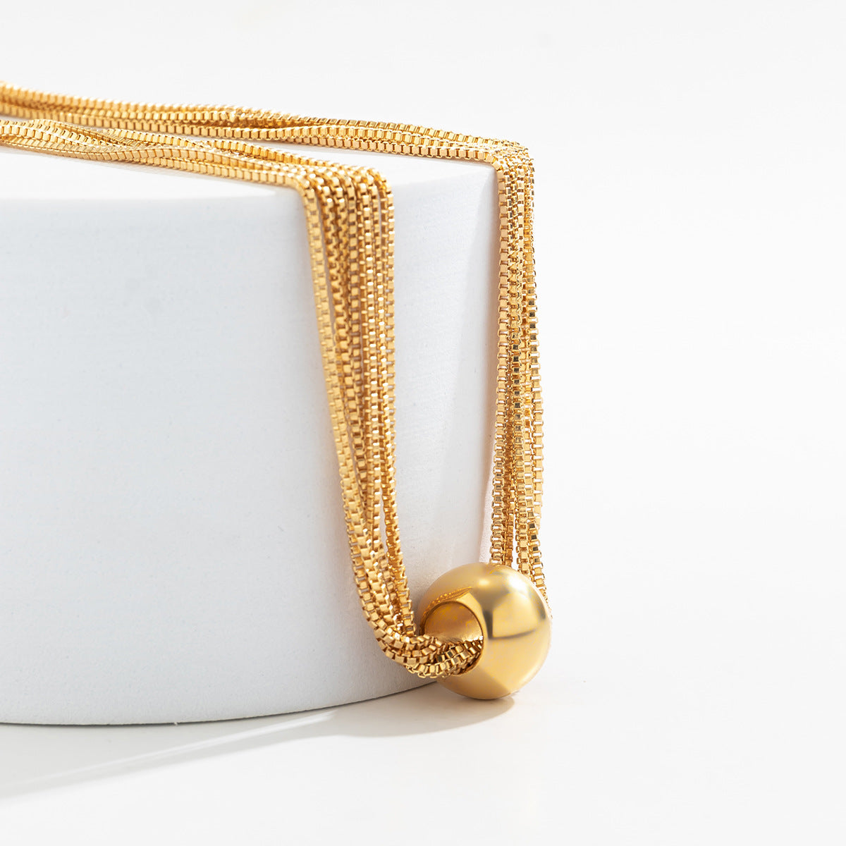 Cross-Border Exaggerated Punk Multi-Layer Chain Stacked Necklace Simple Niche Geometric Ball Personality Choker Necklace