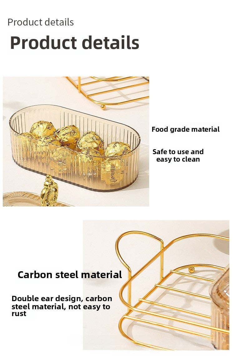 Living Room Household Coffee Table Nut Plate Oval Dish Compartment Plate Snack Plate Dessert Plate Nut Plate Candy Plate