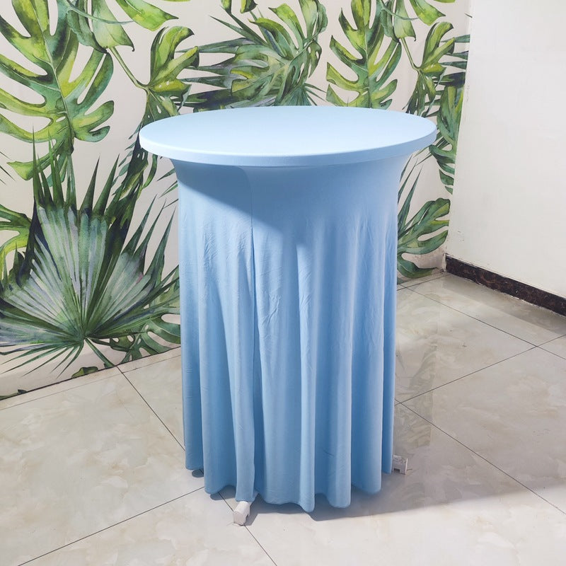 Elastic Tablecloth Cocktail Skirt Table Cover Banquet High Bar Round Elastic Cover