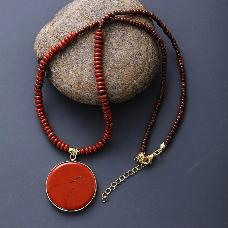 New Simple Women Lapis Luzuli Pendant Necklaces Teengirl Chokers Chain Necklace Designer Seed Beads Jewelry Femme Bijoux