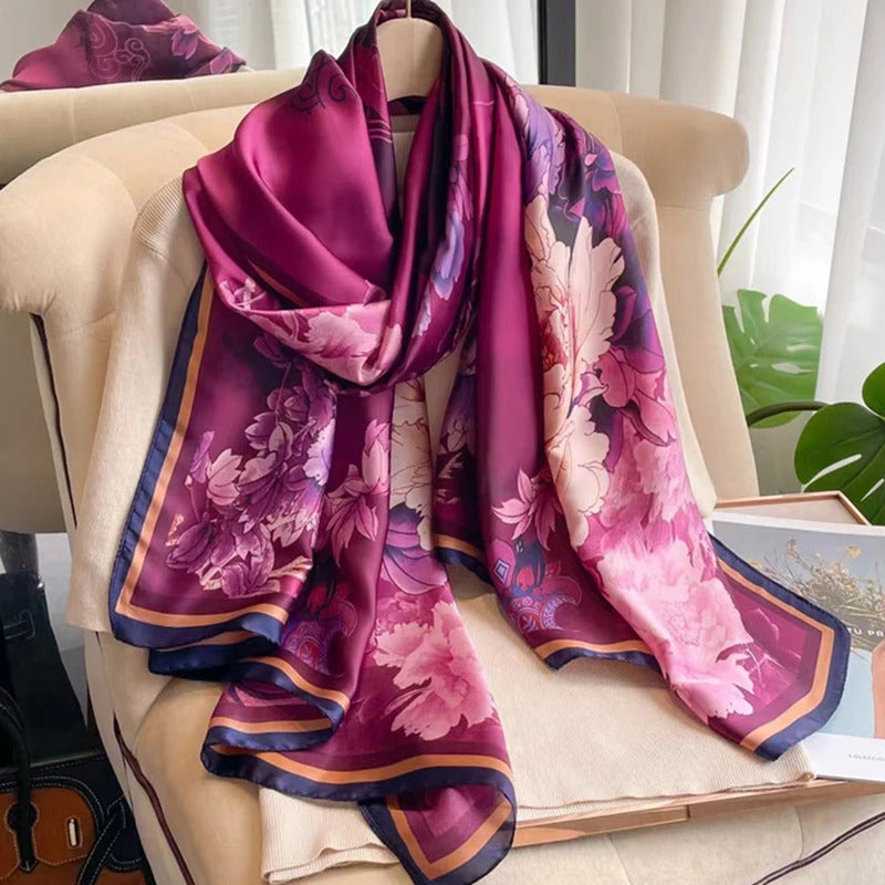 Spring Scarf Women's Luxury Design Polyester Material Smooth Scarf Soft Shawl Beach Scarf