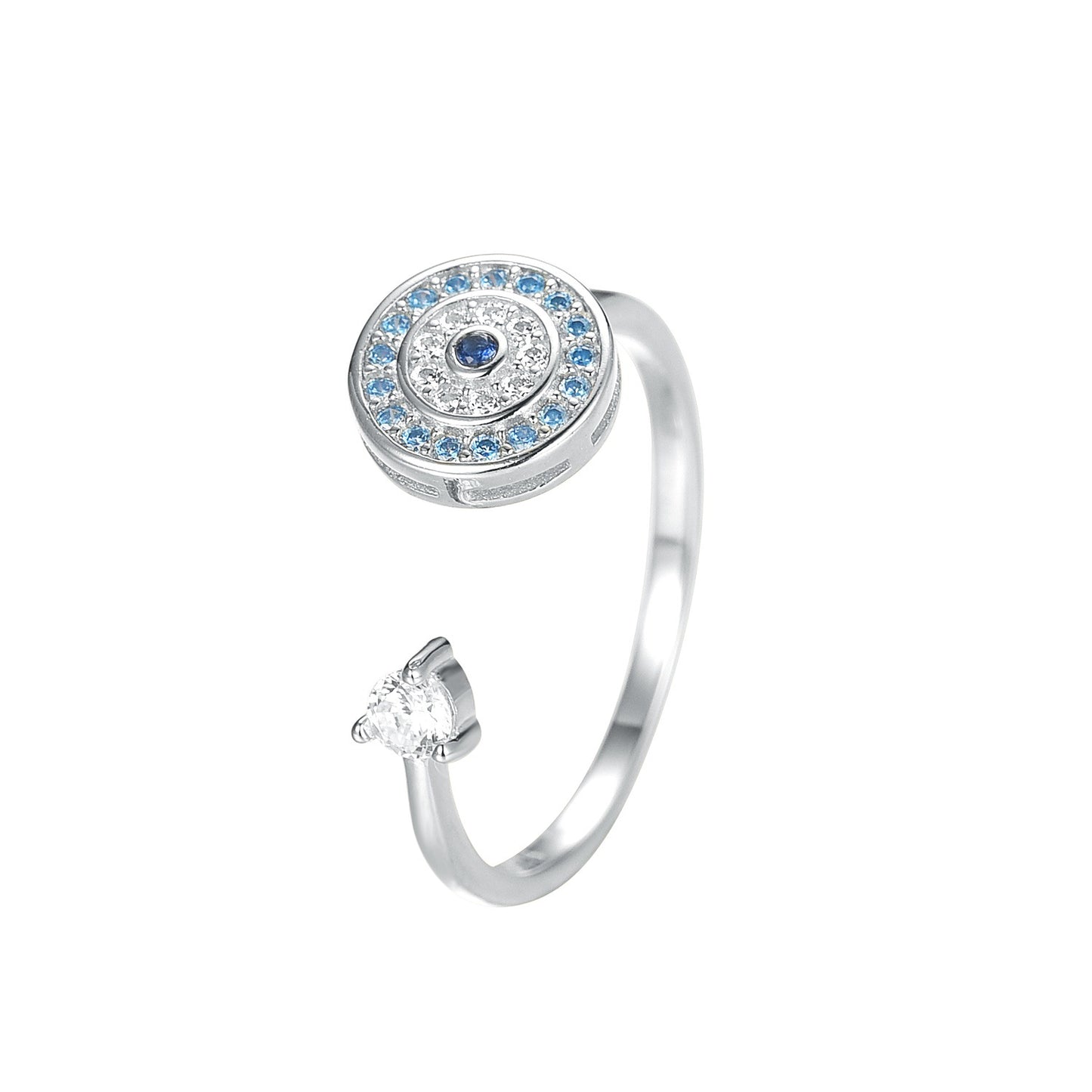 Cross-Border AliExpress Rotatable Stress Relief S925 Sterling Silver Ring for Women New Open Design Amazon Wholesale Live Streaming