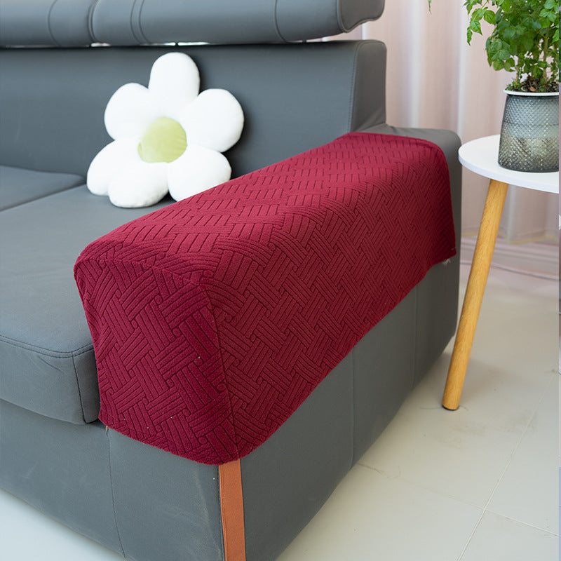 Sofa Armrest Covers Pair Sofa Side Armrest Protectors Extended Non-Slip Fabric Armrest Elastic Covers Full Coverage