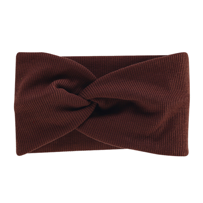 Bohemian Sports Wide Headband Foreign Trade Style Ribbed Cotton Cross Yoga Sports Elastic Headband