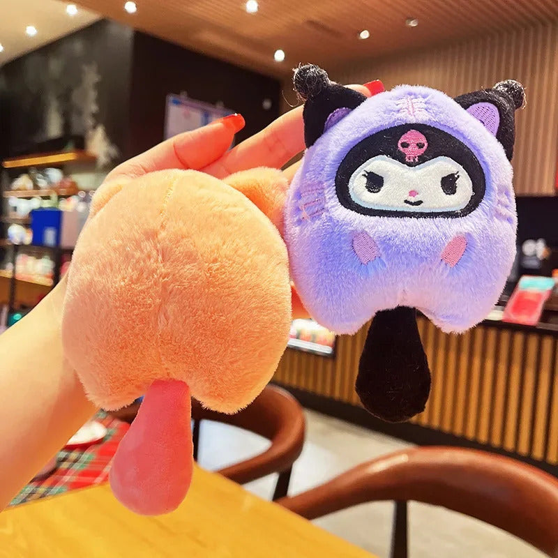15cm/5.9in Kuromi Plush Keychains Melody Cinnamoroll Doll Cute Funny Hangings Ornament Toys Valentine Day Gift Girl Decoration