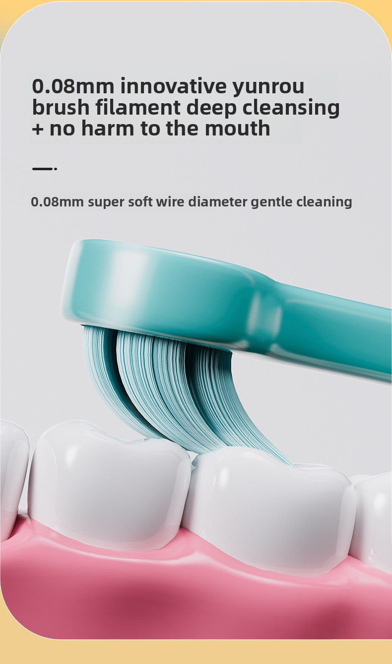 0-3 Children's Thousand Bristle Toothbrush Gentle on Baby's Gums Cloud-like Soft Suction Cup Standable Toothbrush