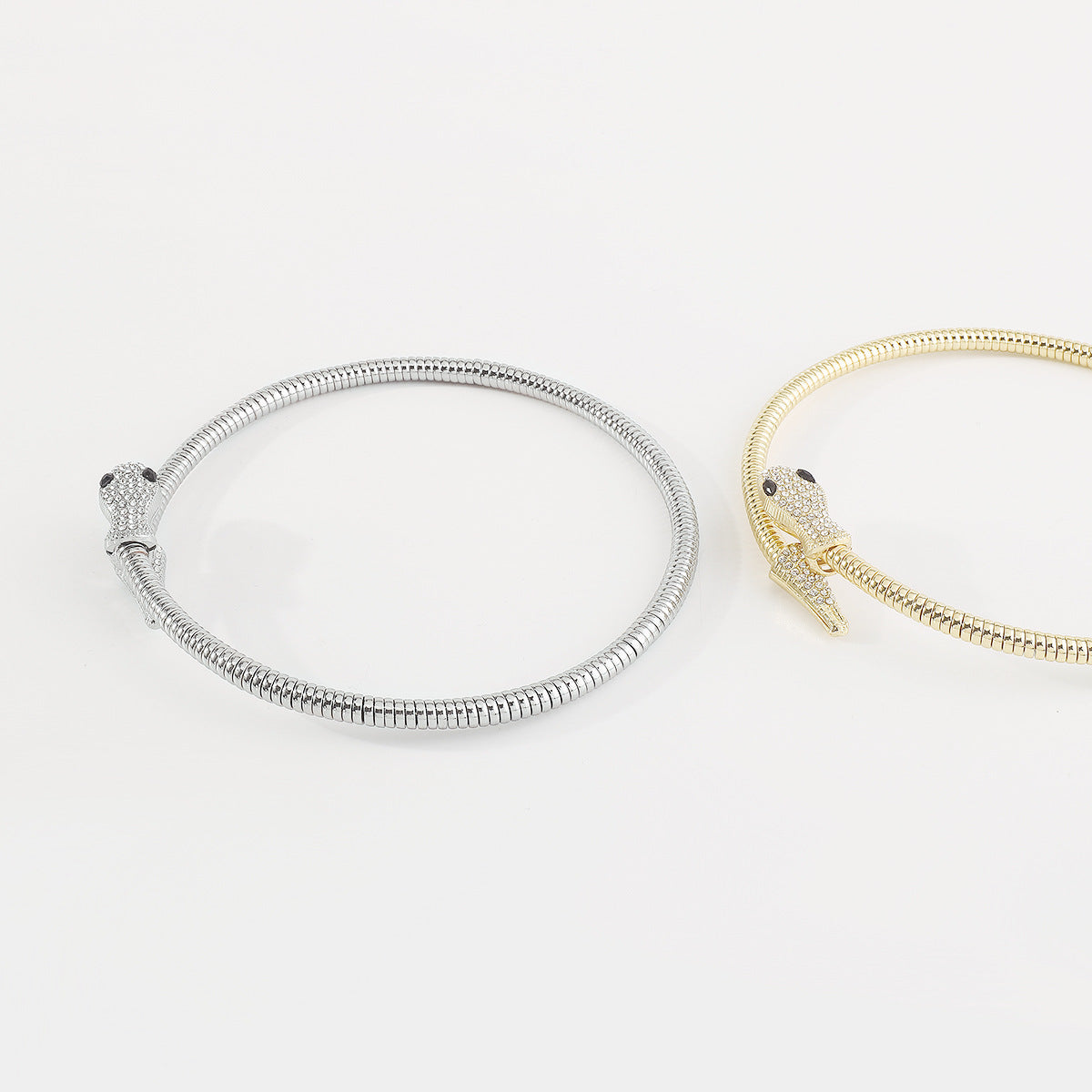 Exaggerated Snake Necklace Punk Personality Hip-Hop Style Necklace Trendy Cool Street Style Show Micro-Inlaid Choker