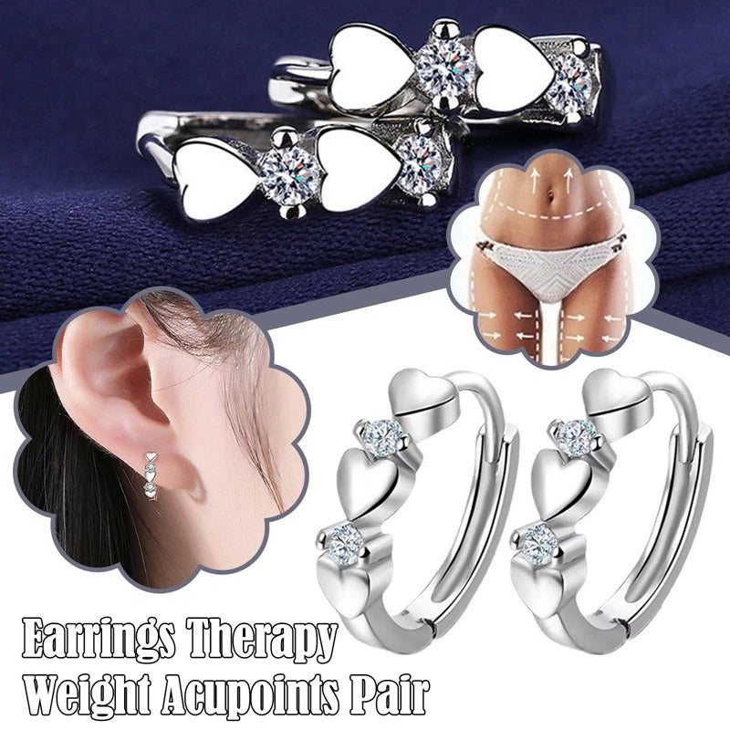 1 Pair Love Heart Cubic Zirconia Earrings Therapy Acupoints Slimming Ear Magnetic Weight Loss Jewelry Girls Fashion Accessories