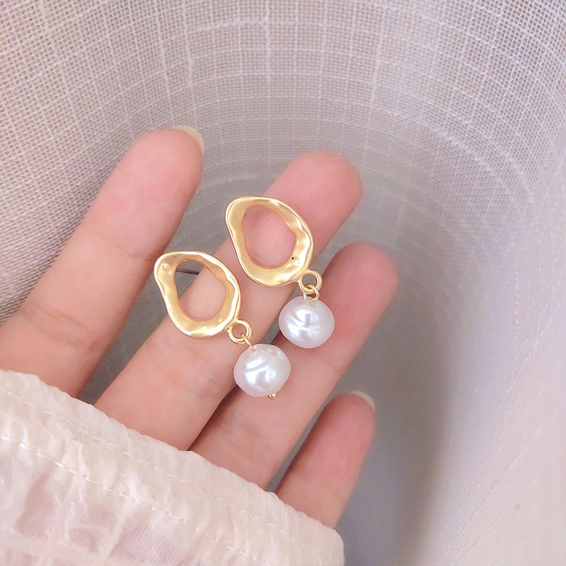 Earrings Pearl Style Elegant High-end Drop Earrings Sophisticated Heart-shaped Earrings Simple Internet Celebrity Ear Jewelry 925 Silver Needle