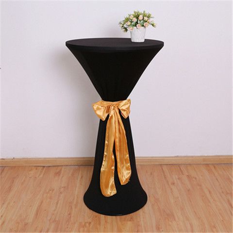 Elastic Round Table Cover Cocktail Table Cover Bar Table Cover Tablecloth Exhibition Hotel Banquet Decorative Tablecloth Round Table