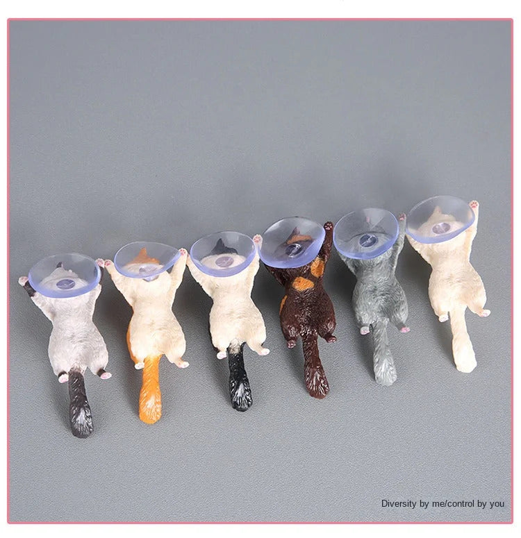 Cute Cat Phone Holder Tablets Desk Sucker Support Resin Mobile Phone Stand Holder Sucker Design Animal Holder for Smartphone