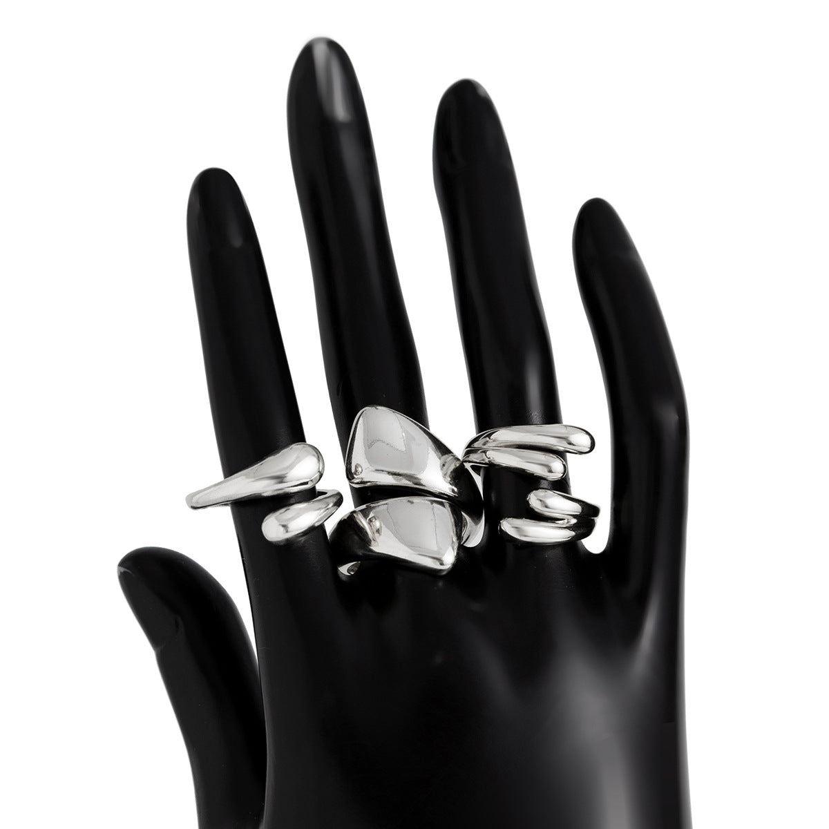 Ins Minimalist Style Trendy Exaggerated Mirror Versatile Ring Personality Alloy Hugging Ring