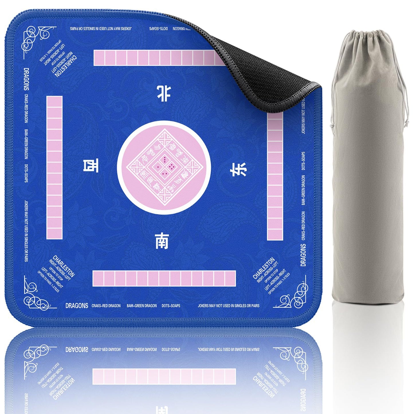 Mahjong Tablecloth Rubber Table Mat Cross-Border Amazon Anti-Slip Noise Reduction Waterproof 32.4inch Board Game Table Mat