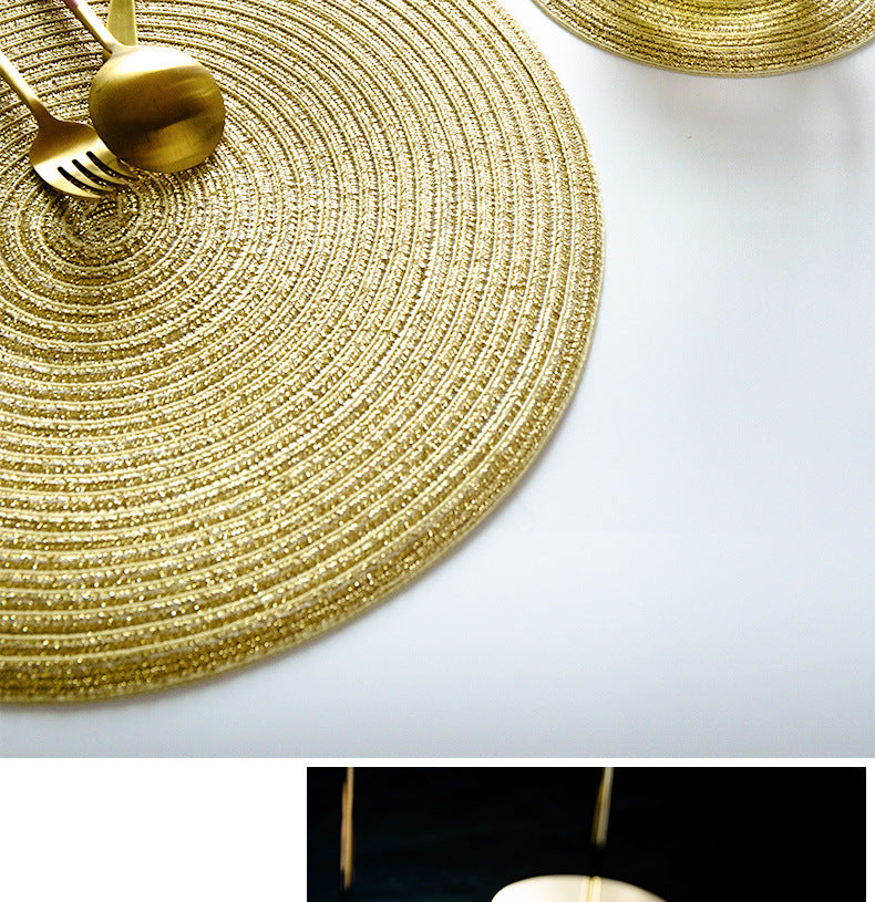Placemat Woven Coaster Heat Insulation Mat Ins Feng Shui Kettle Mat Household Anti-scalding Dish Plate Bowl Mat Western Dining Table Mat