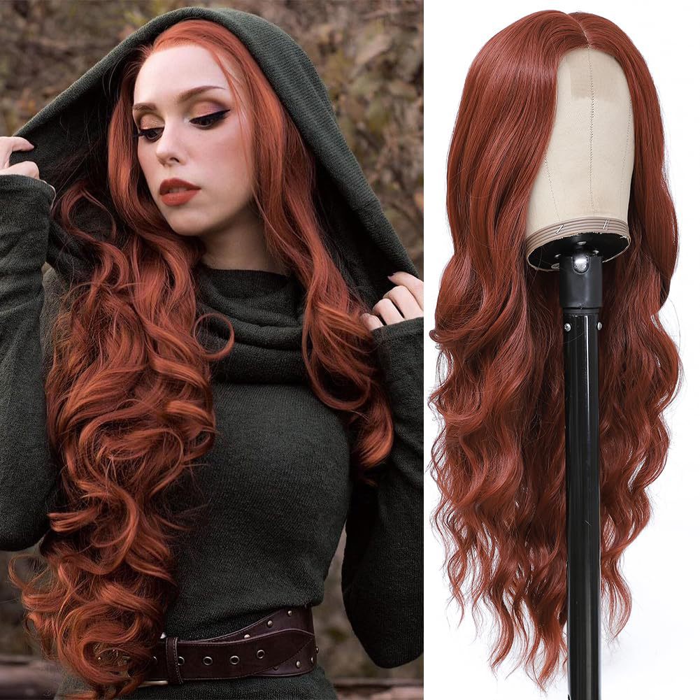 Xuchang European and American Style Wig for Women, Front Lace Wig, Middle Part, Small Lace, Highlighted Long Curly Hair, Synthetic Fiber Wig, Export Wigs