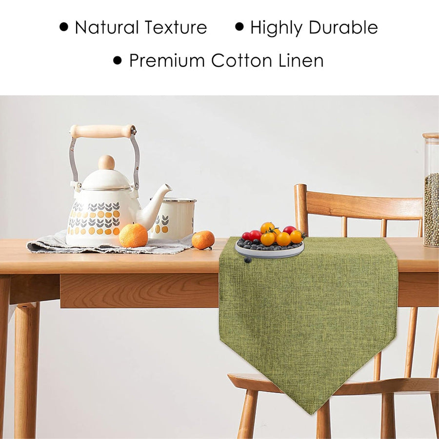 Nordic Bedside Towel Solid Color Linen Simple Style Long Table Runner Tea Flag Cloth Sideboard New Chinese Style Tea Table Towel