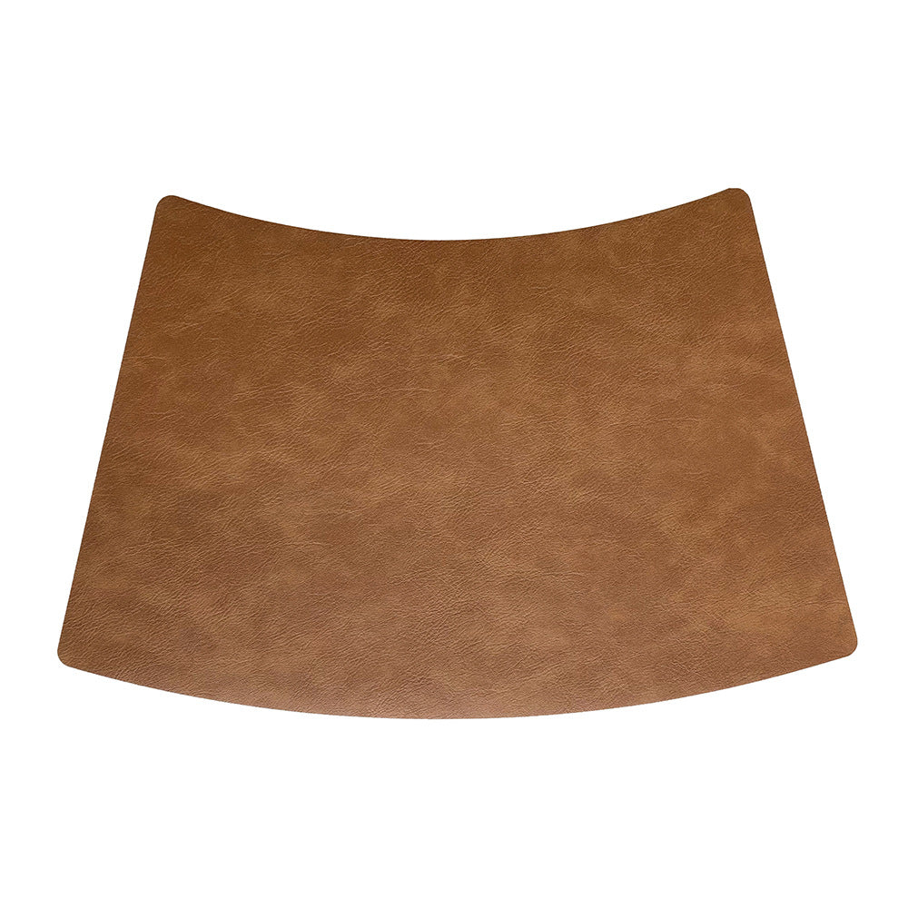 Chinese Style Household Leather Placemat Hotel Restaurant Fan-shaped Western Placemat European Cowhide Pattern Heat-resistant Dining Table Mat