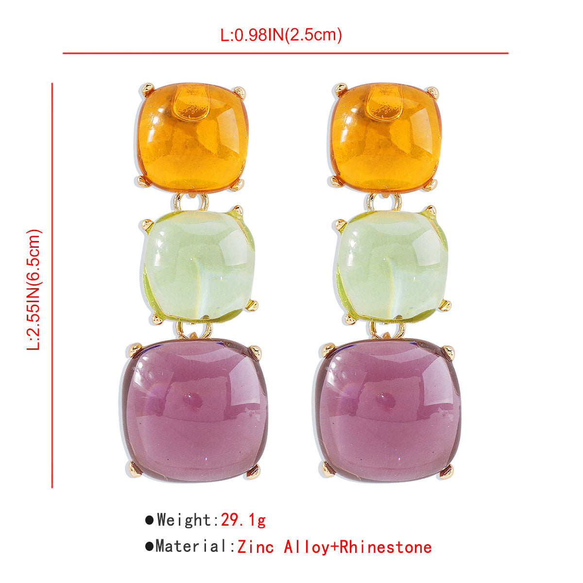 Trendy Accessories ZA Personality Fashion Exaggerated Geometric Resin Colorful Earrings Necklace