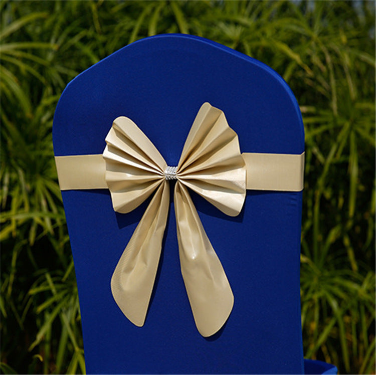 Wedding Chair Back Flower Decoration No-Tie Elastic Bow Chair Sash Chair Cover Chair Back Hotel Banquet Special