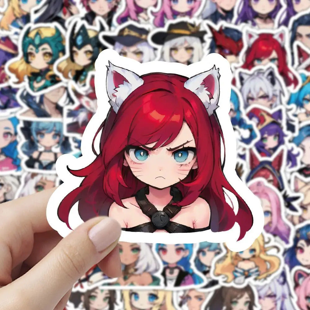 60 sheets LOL League of Legends Q-version characters sexy and cute Gwynn Wing En phone case, notebook ledger waterproof stickers