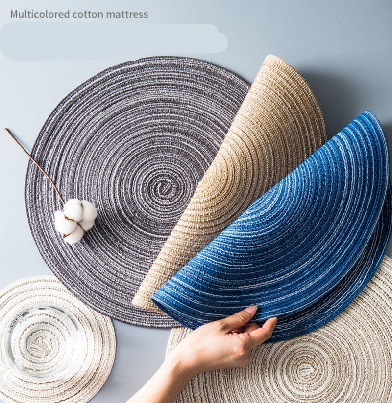 Placemat Woven Coaster Heat Insulation Mat Ins Feng Shui Kettle Mat Household Anti-scalding Dish Plate Bowl Mat Western Dining Table Mat