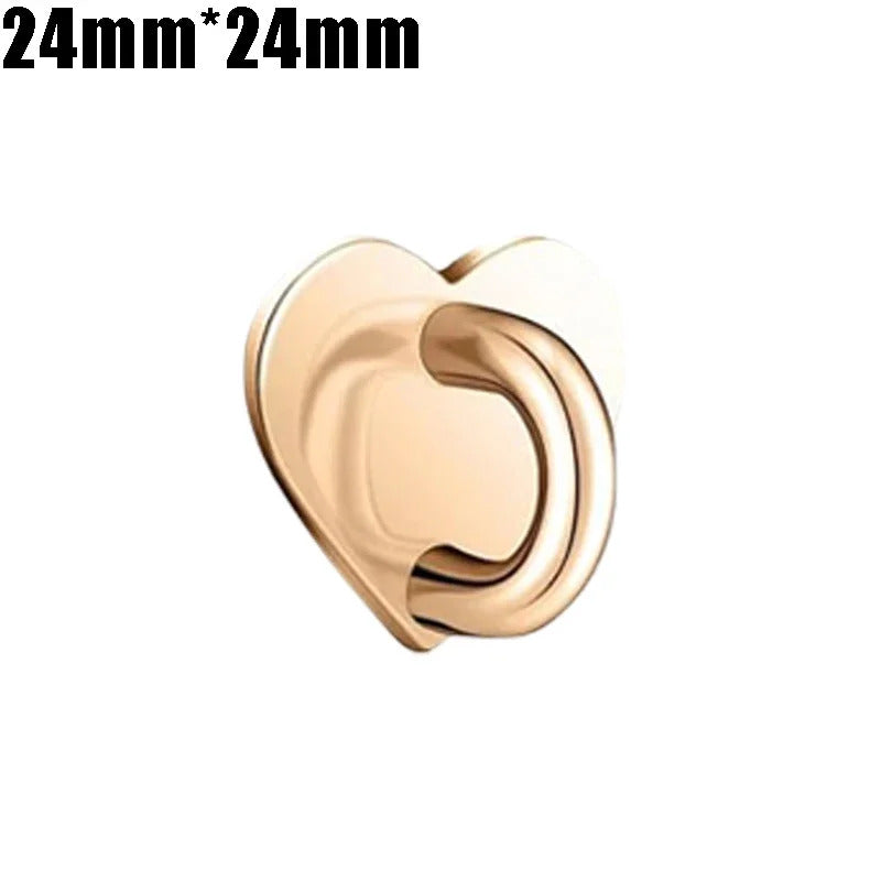 Mini Kawaii Adhesive Metal Heart Phone Charm Holder Cute Phone Case Finger Ring Stand Hooks Buckle DIY Charms Clasp For iPhone