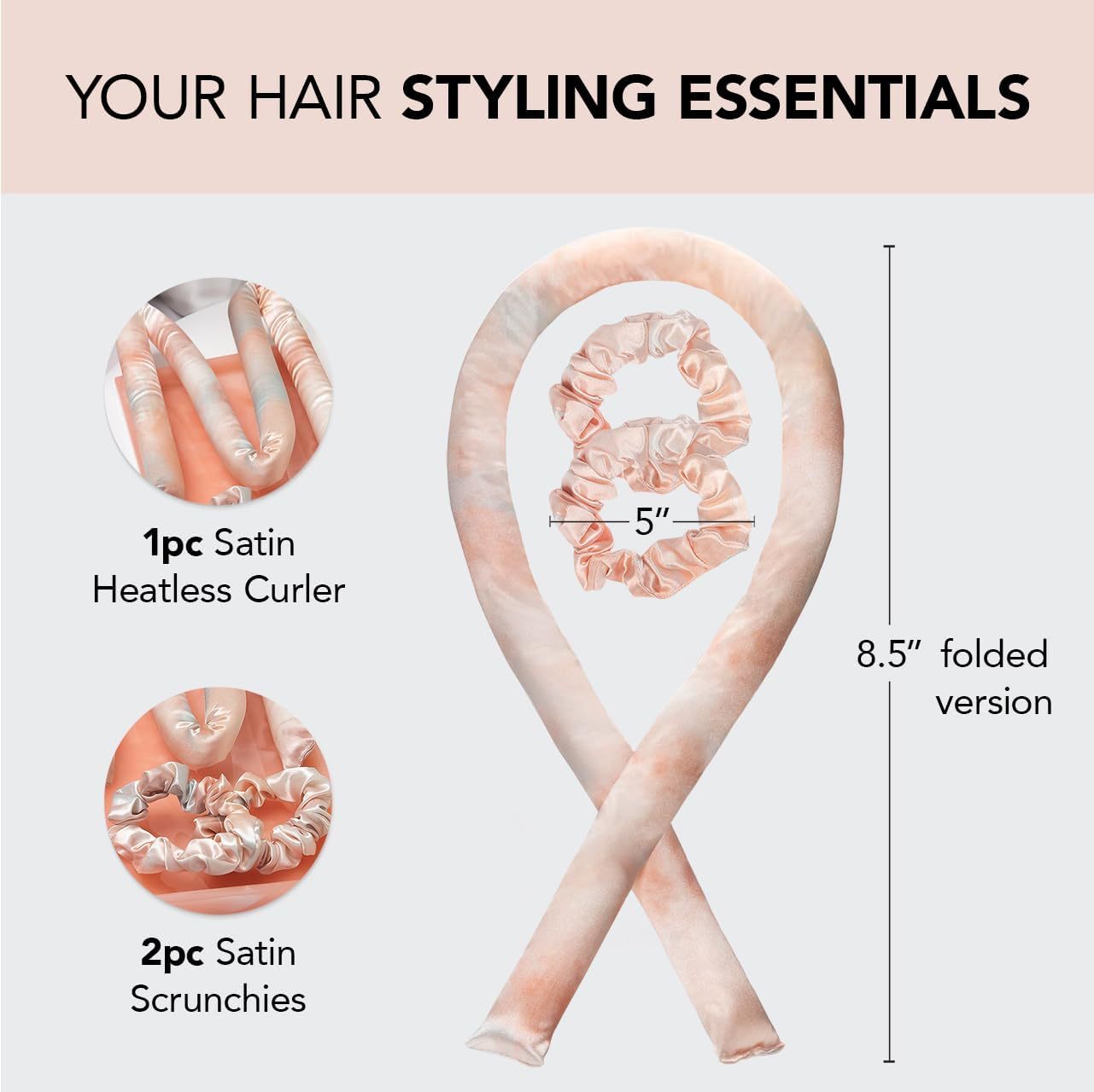Factory Direct Supply New Satin Heat-Free Hair Curler Set Sleep Hairdressing Lazy Tie-Dyed Curly Plate Hair Curler