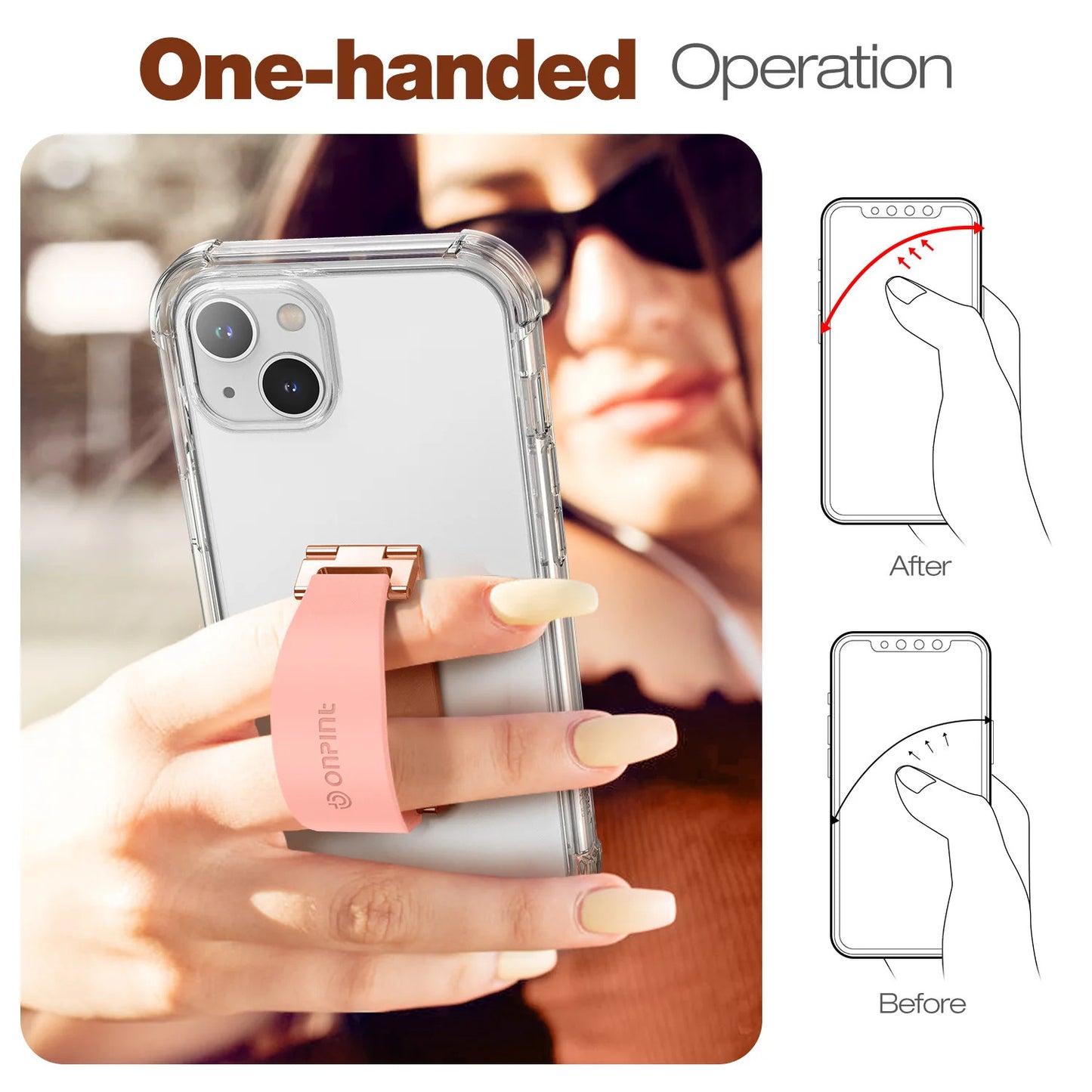 Portable Phone Strap Grip Holder Finger Cell Grip Telescopic Phone Finger Strap Stand Adhesive Loop Universal Finger Kickstand