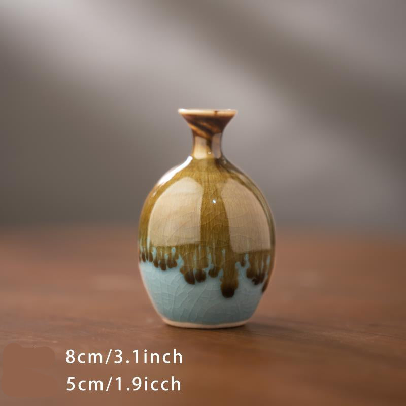 Kiln Change Mini Ceramic Small Vase Refrigerator Magnet Hydroponic Aromatherapy Craft