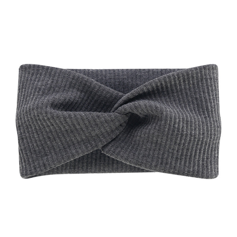 Bohemian Sports Wide Headband Foreign Trade Style Ribbed Cotton Cross Yoga Sports Elastic Headband