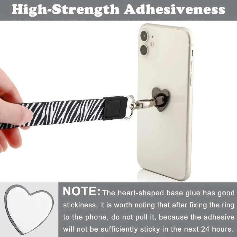 Mini Kawaii Adhesive Metal Heart Phone Charm Holder Cute Phone Case Finger Ring Stand Hooks Buckle DIY Charms Clasp For iPhone