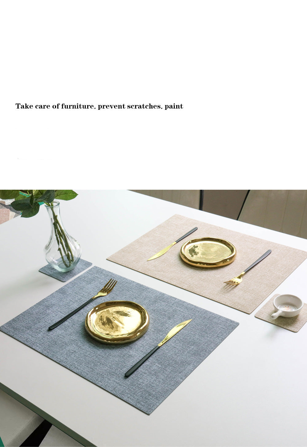 Western Dining Mat Square Cloth Pattern Household Dining Mat Bowl Mat Hotel Leather Dining Table Mat Waterproof Oilproof Heat Insulation Mat