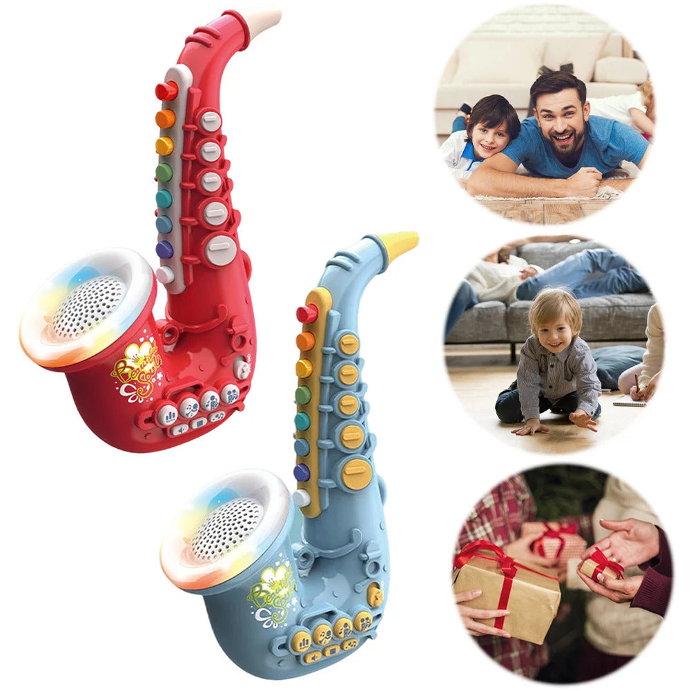 Kids Saxophone Toy Clarinet Toy with Light Music Kids Instruments Early Education Toy for 3 4 5 6 7 Year & Up Old Boy Girls
