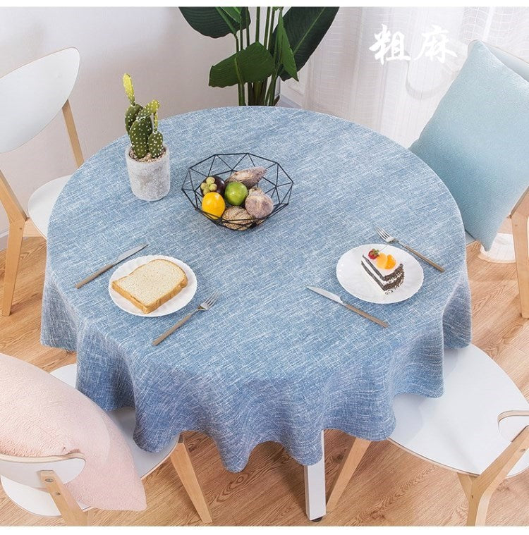 .. Simple Restaurant Fresh Creative Dining Table Simple Chinese round Tablecloth Fabric round Household Plain Stool