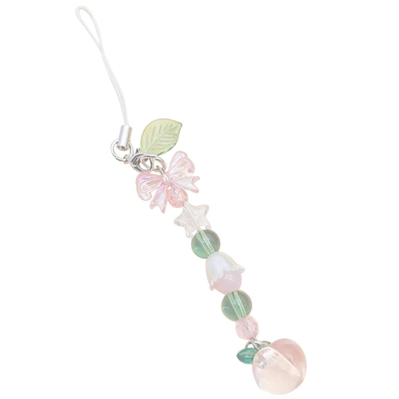 Stylish Phone Strap Trendy Phone Charm Portable Beaded Phone Chain Alloy Material Beads Phone Pendant for Girl and Women