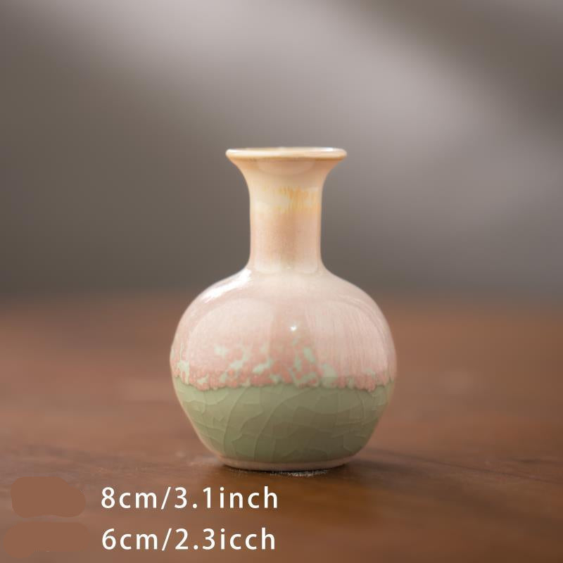 Kiln Change Mini Ceramic Small Vase Refrigerator Magnet Hydroponic Aromatherapy Craft