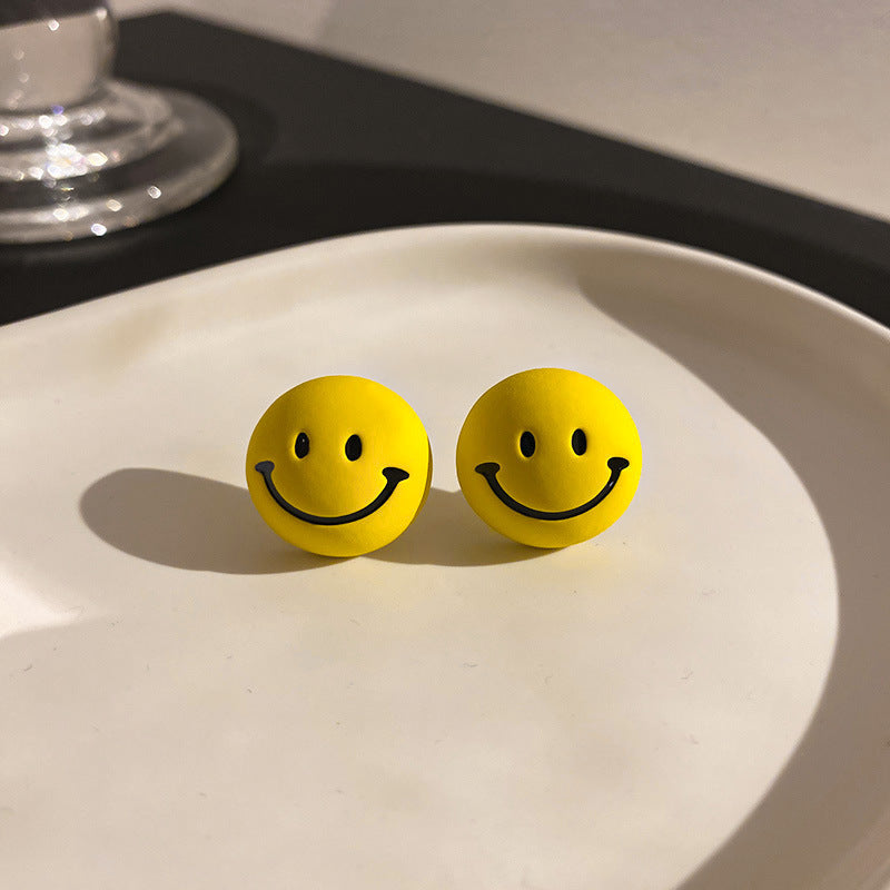 Yellow Series Fresh Fashion Versatile Flower Butterfly Earrings Simple Geometric Hoop Student Temperament Earrings for Women