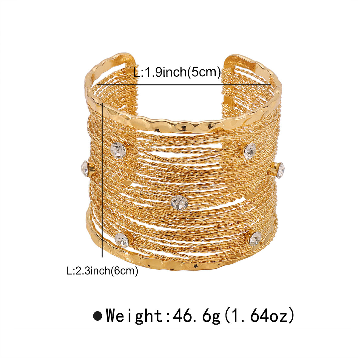 Vintage High-End Bracelet Sweet Cool Punk Style Wide Metal Brushed Line Open Bangle for Women