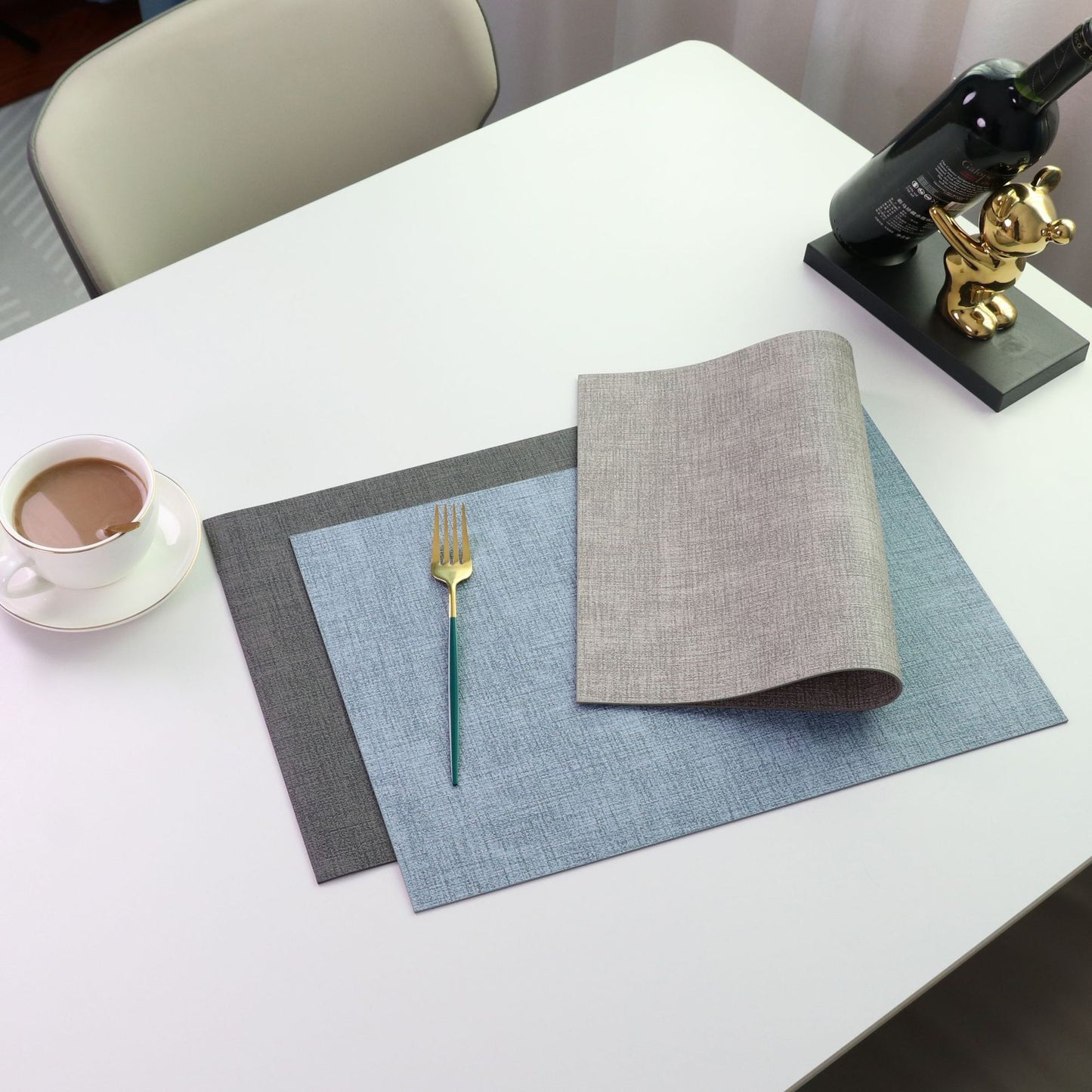 Washable Placemats Tablecloth Tea Cup Mat Textured Dining Table Mat Heat Resistant Insulation Mat High-end Western Dining Mat Coaster
