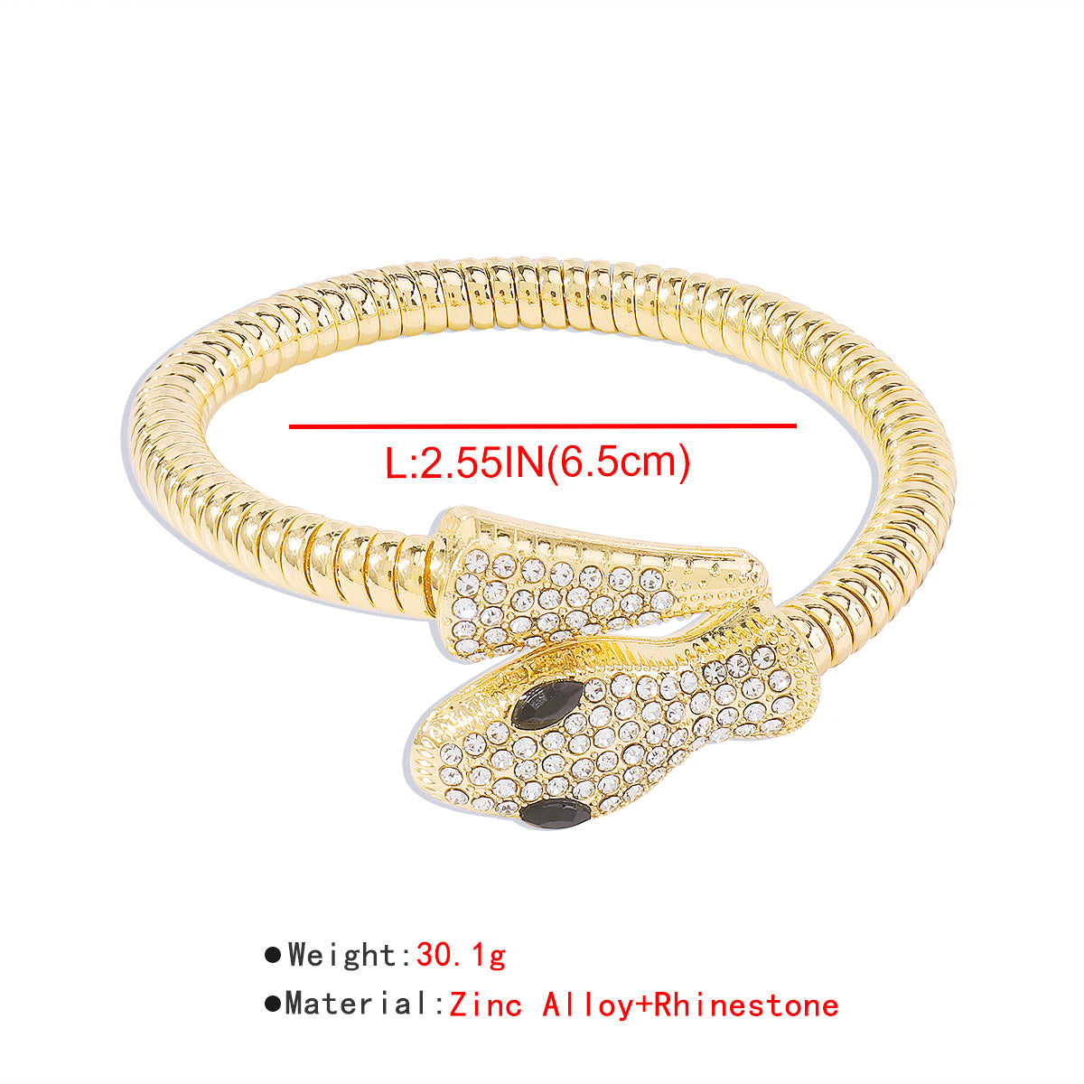 Exaggerated Snake Necklace Punk Personality Hip-Hop Style Necklace Trendy Cool Street Style Show Micro-Inlaid Choker